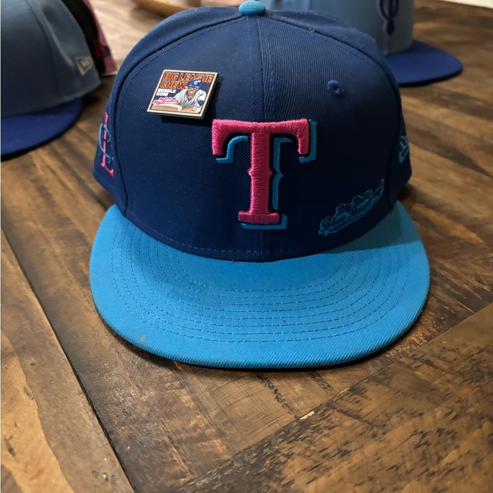 Texas Rangers Big League Chew
5950 New Era Hat Size 7 1/2 (Blue
Raspberry)